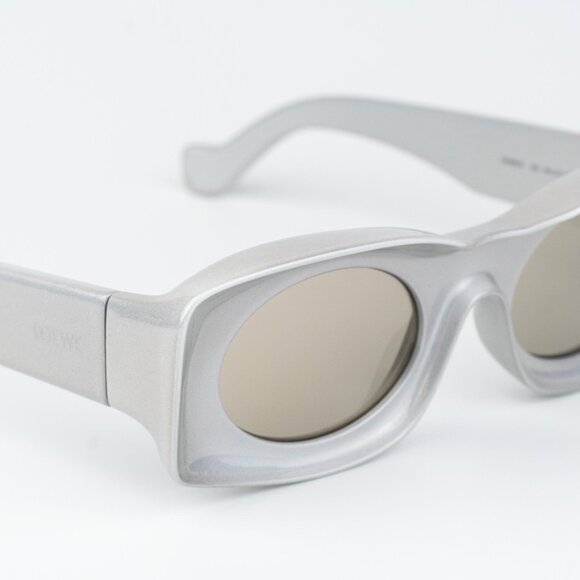 Loewe Paula's Ibiza Women Sunglasses Metallic Gold Mirror Rectangle LW40033I 24C - Picture 3 of 11